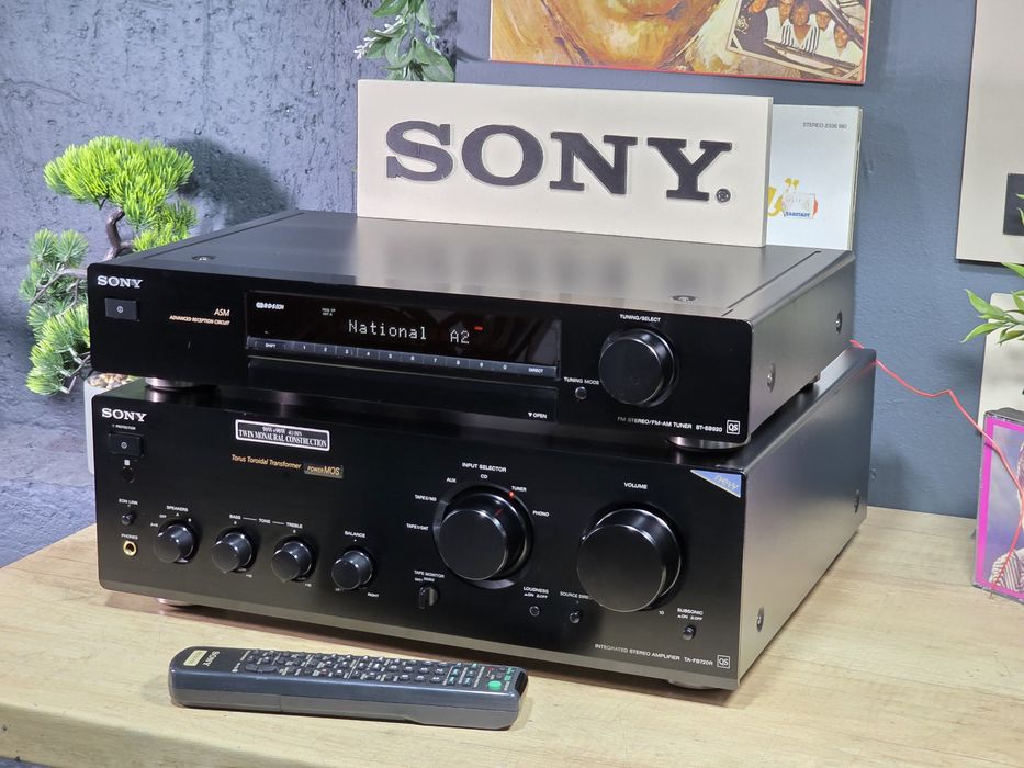 Sistem audio SONY QS, amplificator TA-FB720 QS, radio tuner  ST-SB920 QS, telecomanda, hifi retro,  impecabile