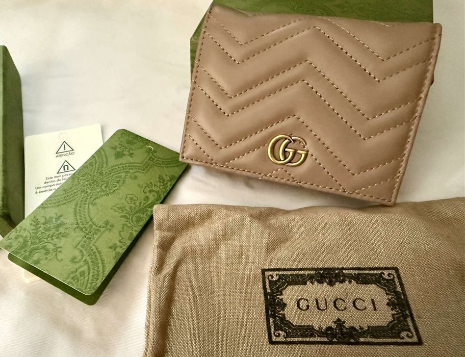 Дамски портфейл Gucci естествена кожа пълен комплект