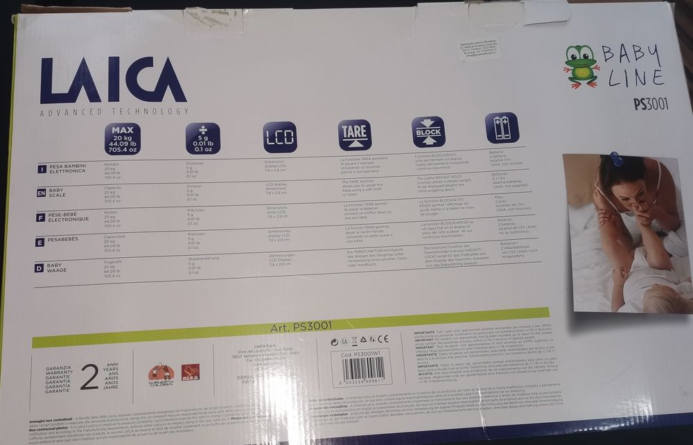 Cantar pentru bebelusi Laica PS3001 - face parte din noua gama Laica B
