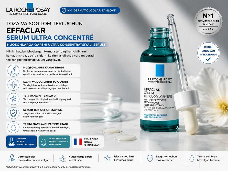 La Roche-Posay Effaclar Serum,Против акне, обновляющий кожу, 30 ml