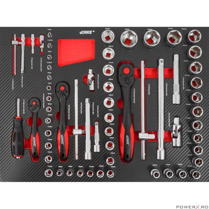 Dulap scule complet echipat, 7 sertare, 154 piese, Verke