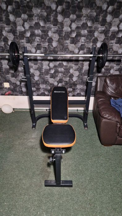 Banca Reglabila pentru PIEPT, Bara + SET de 24KG, suport biceps