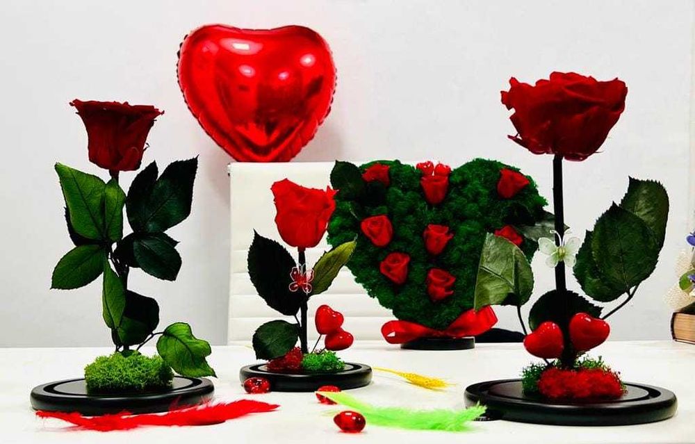 Trandafiri criogenati rosii