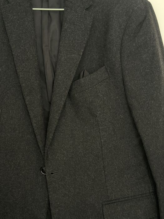 Sacou Mango Man Slim Fit, lână Nova Fides Italia, antracit, mărimea 48