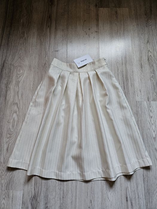 Fustă albă cu fir auriu nouă Depot 96, mărimea 36
