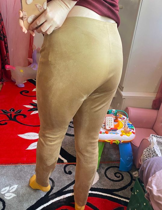 set 2x Pantaloni egari colanti femei marime L catifelati Orsay noi