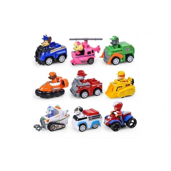 Set de 9 figurine si vehicule, Virtual Trend®, patrula catelusilor