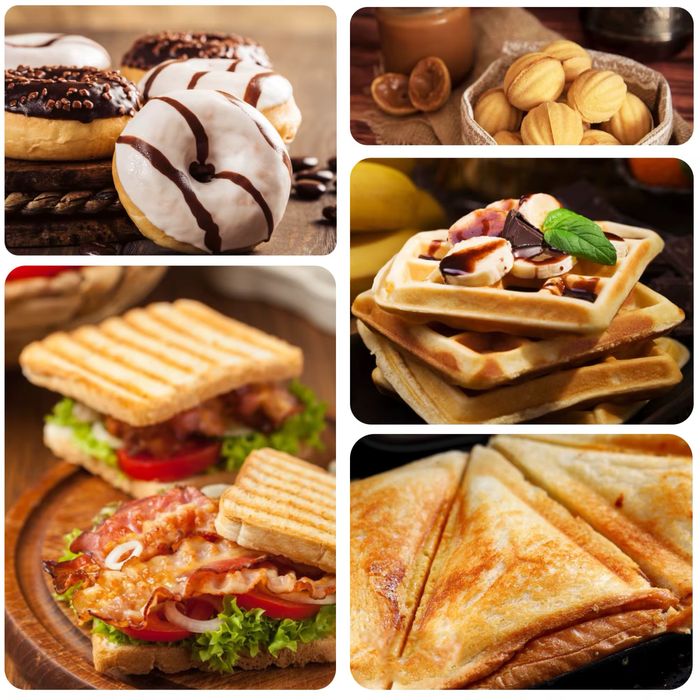 Вафелница, Тостер, Орешки, Пончик, Сэндвич Sonifer SF-6151 5в1