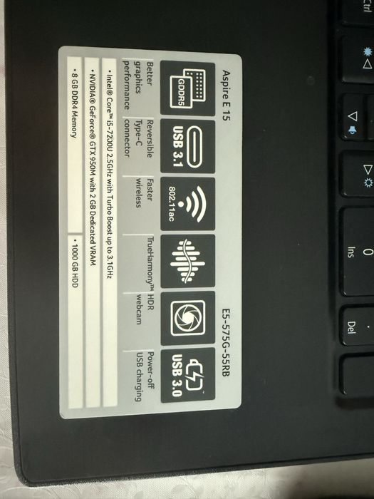 Ноутбук Acer aspire E5-575G-55RB