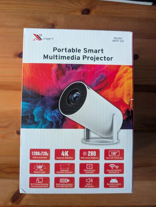 Проектор / марка:  Xmart / модел MPP-40 / чисто нов / 30W LED / Портативен / 1280х720