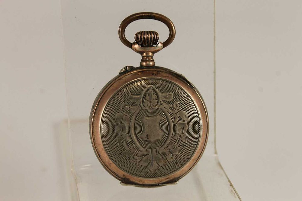 Сребро С Позлата Дамски Сребърен Джобен Часовник Цилиндър 19 Век