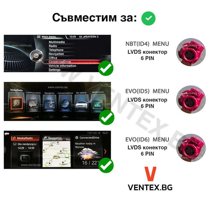 Безжичен CarPlay и Android Auto интерфейс за BMW F серия 2012 до 2016