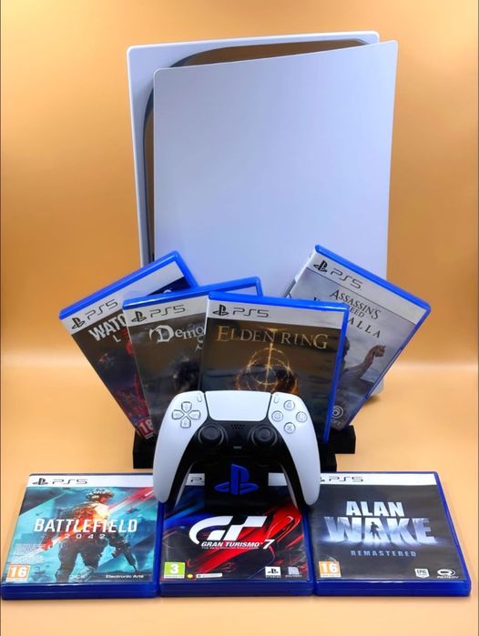 Playstation 5 Disc Edition pachet 7 jocuri fizice + 7 digitale !!