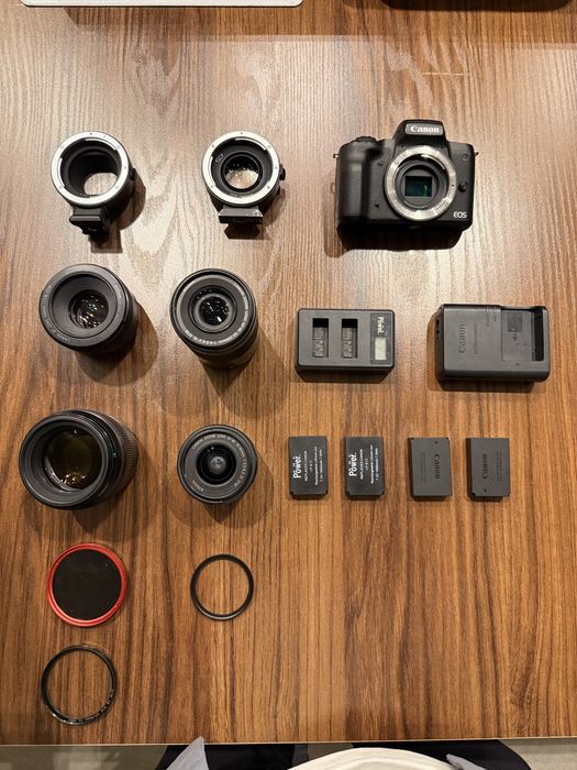 Canon M50, 2ta EF-M va 2ta full-frame obyektiv, speedbooster.