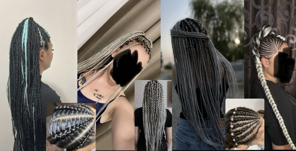 Box braids, cornrows și afro-alungire Sector 3 și 4