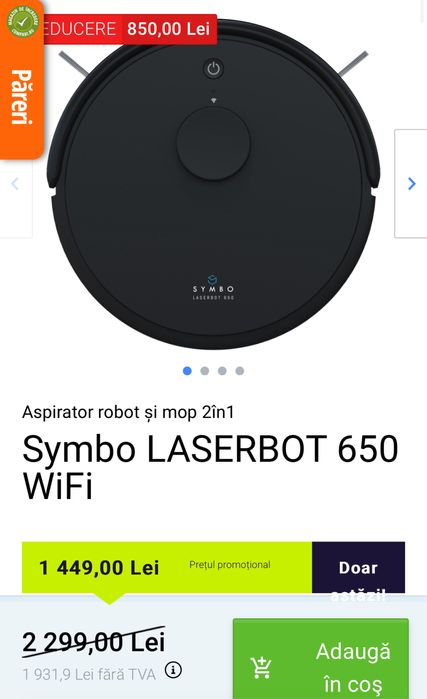 Aspirator si mop Symbo Laserbot 650 wifi