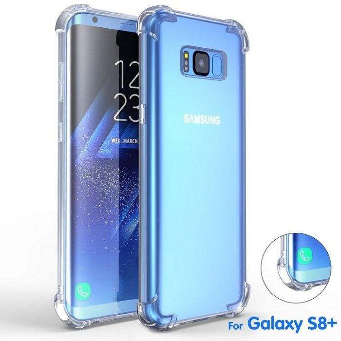 Samsung S8 S9 S10 Plus Husa Protectie Colturi Din Silicon Transparenta