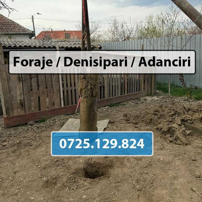 Denisipari si foraje puturi apa, curatare puturi, piloti forati