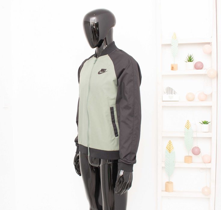 Nike оригинално мъжко яке bomber черно зелено колежанско М