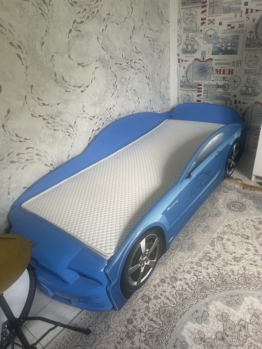 Детская кровать машинка Futuka Mustang синий