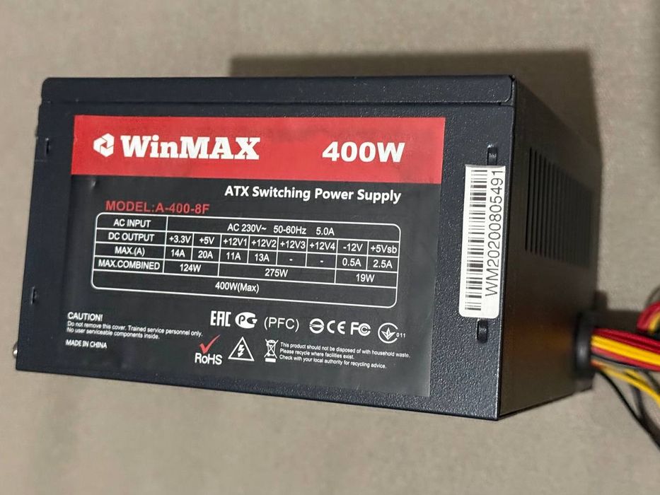 Блок питания 400 Вт WinMAX новый 
Подойдет для компьютера без отдельно
