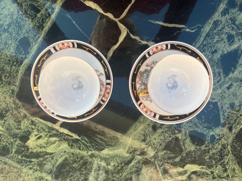 Set 2 cesti portelan ceai cafea cu farfurie