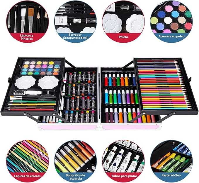 Детски комплект за рисуване 145 части в куфарче