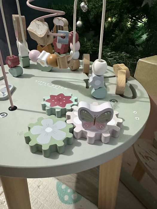 Дървена маса с активности Flowers & Butterflies, Little Dutch,