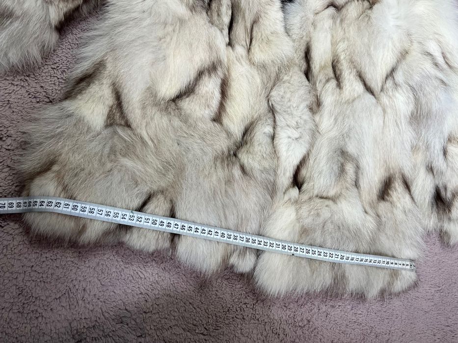 Haină de blană de vulpe, bej, premium, M/L impecabila