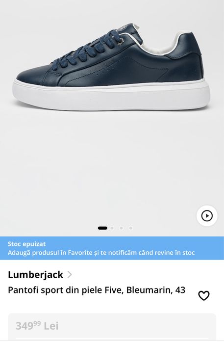 Pantofi sport Lumberjack Five 43 piele bleumarin