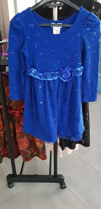 Синее платье с бантиком