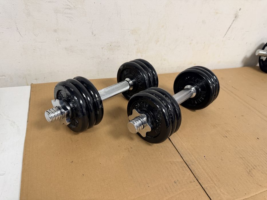 Gantere noi reglabile Otel crom profesionale 10+10 kg=20 kg 200 ron