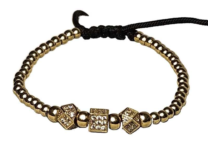 Bratara cu bile din aur galben 14K, 5.99 grame