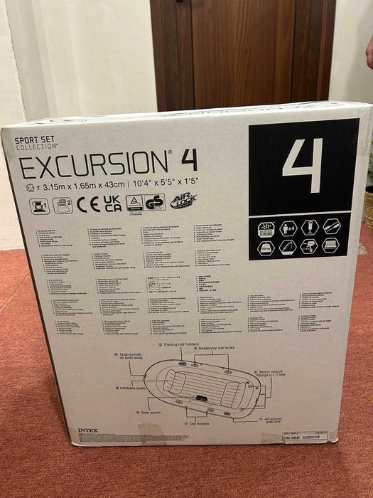 Надуваема 4 местна лодка INTEX