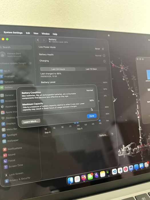 MacBook Air M2 (16gb RAM / 512 SSD) - impecabil, baterie 96%