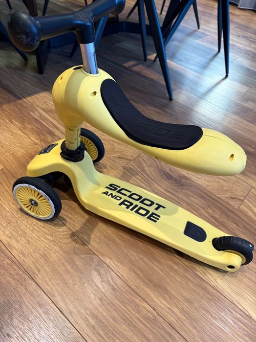 Детска тротинетка Scoot & Ride, 2 в 1 скутер и колело за баланс, Лимон