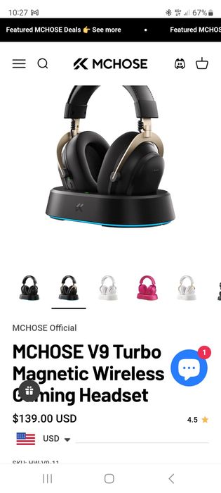 Casti Gaming MCHOSE V9Turbo RGB cu stand  impecabile în cutie