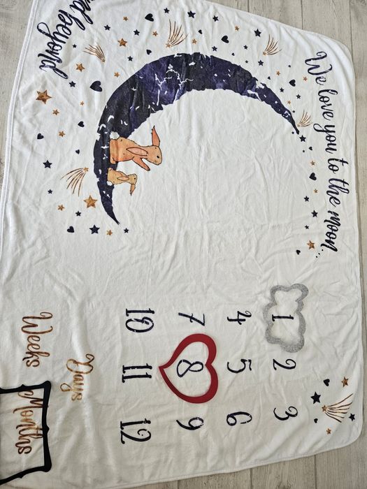 Меко одеално с месеци за бебе