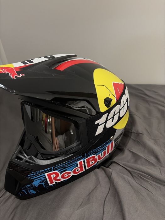 Casca enduro Red bull + ochelari 100%