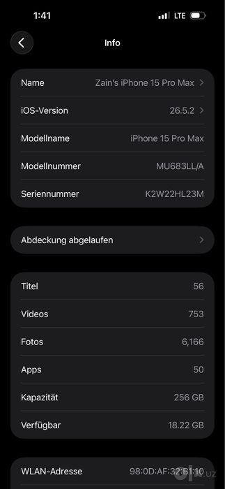 Iphone 15 pro max 256gb
