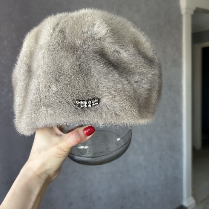 Норковая шапка серая