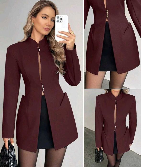 Сако в цвят бордо