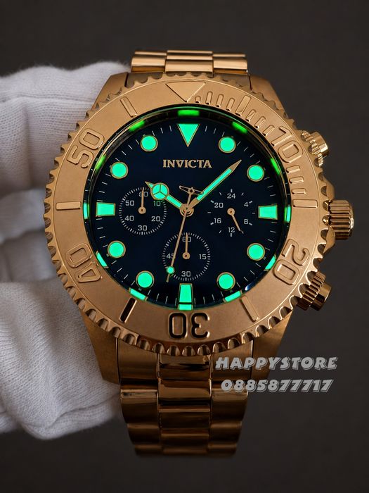 INVICTA Grand Diver Gold blue dial 47 mm, Инвикта нов мъжки часовник