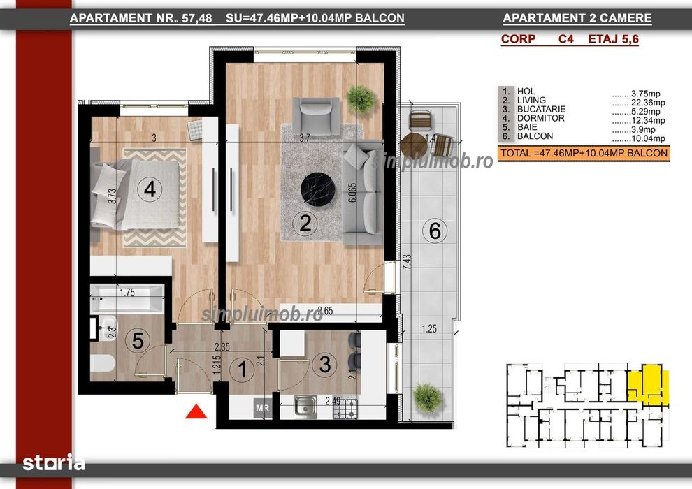 Finalizat - Apartament 2 Camere Bloc Nou Metrou Berceni