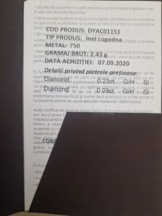 Vand inel de logodna Teilor din aur 18k cu diamante