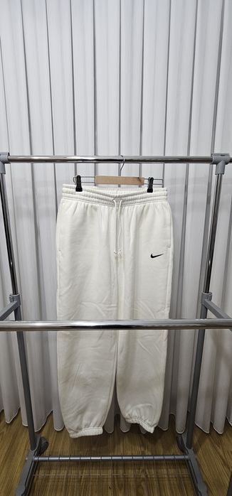 Pantaloni de trening Nike Phoenix Fleece Crem/Alb Mărimea M