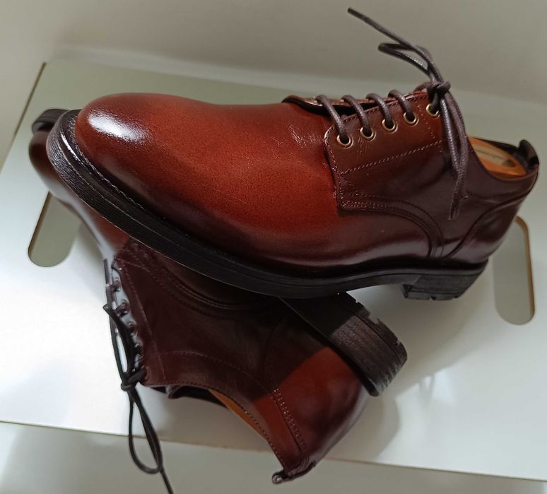 Pantofi derby 40 plain toe premium Minelli Paris NOI piele naturala