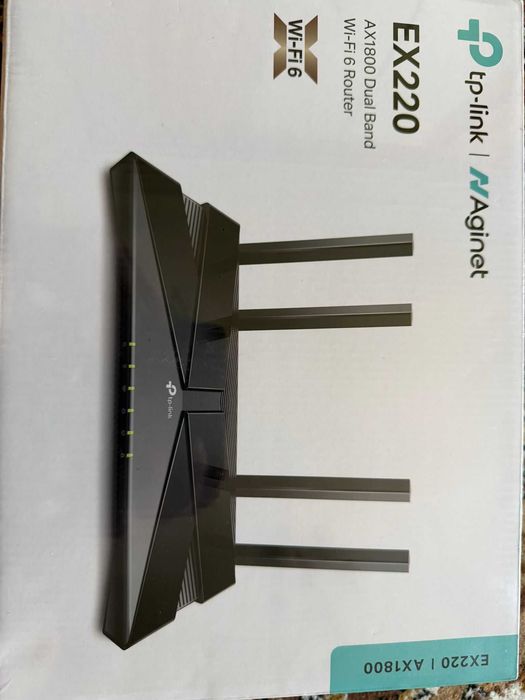 Нов Wi-Fi 6 Рутер TP-Link EX220 (AX1800 Dual-Band Aginet) мощен и неразпечатан