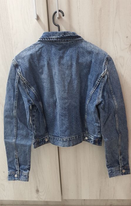 Mango Jachetă Denim medium blue mărime 36