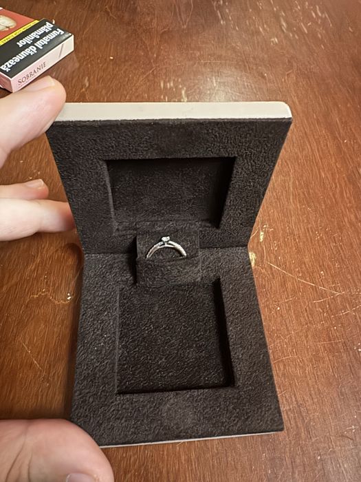 Inel Logodna Teilor cu Diamante Aur Alb 14k